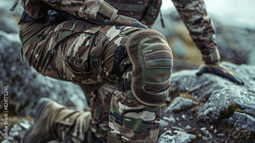 Protective knee pads for soldiers and fighters Convenient camouflage outfit