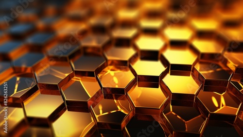 Showcase shimmering honeycomb pattern with varied hexagon sizes