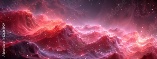Abstract red background. Parallel universe with a quantum-inspired background, 