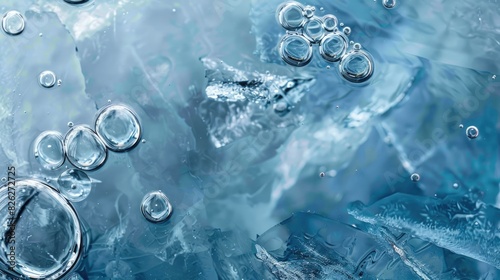 Air bubbles trapped on a cold ice surface