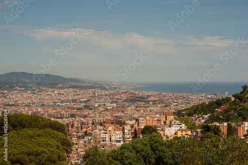 Panorama of the city of Barcelona, Spain