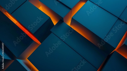 A background for a technologic photo wallpaper of a company, mostly in blue with a little touch of orange, modern, ultra realist