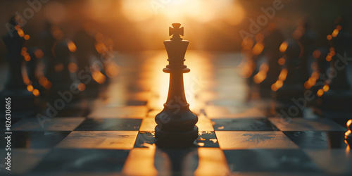 Dramatic Chess King Mystical Encounter, The Power of Strategy Chess King Bathed in Mystery