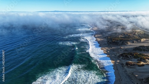 Aerial view of Monterey Bay, California