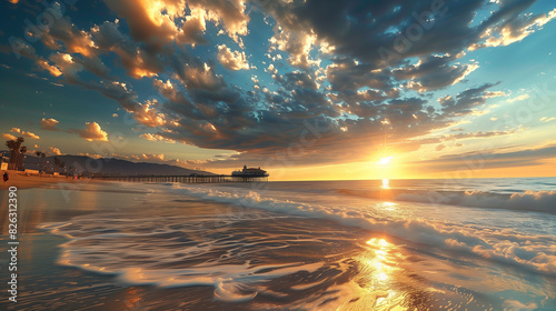 Spectacular Sunset View: Santa Monica Pier, Los Angeles