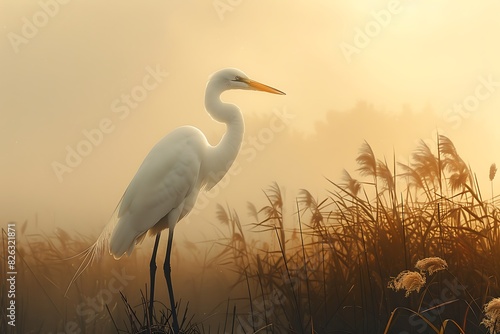 great heron in the morning