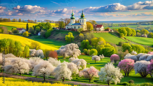 daylight Ukrainian landscape bright spring