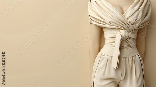 Modern fashion abdomen on light color background