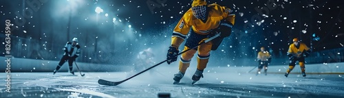 Electrifying Ice Hockey Game with Intense Action and Skilled Athletes on the Rink