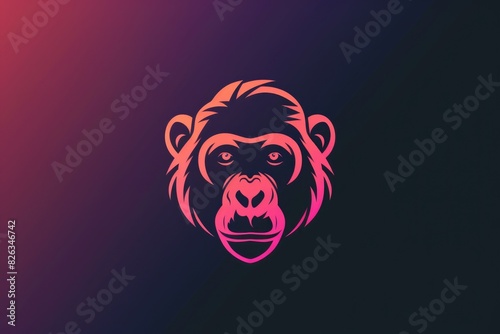 A close-up of a monkey's face against a dark background. Suitable for animal and wildlife themes