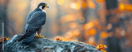 Majestic Peregrine Falcon in Graceful Hunting Dive Showcasing Nature s Power and Speed