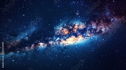 Starry night sky with the Milky Way galaxy -- 