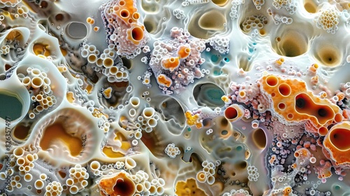 Highdetail image of fungal spores
