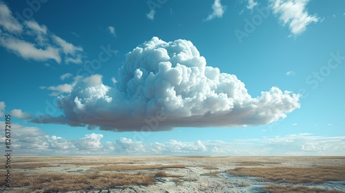 Large Cumulus Cloud Over Arid Landscape