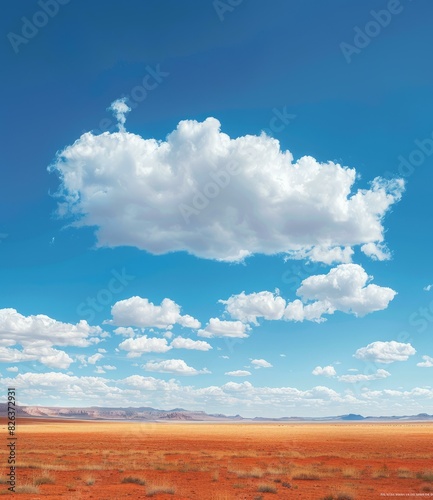 Arid Desert Landscape with Dramatic Cloudscape