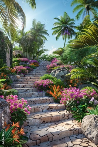 Stone Steps in Tropical Paradise