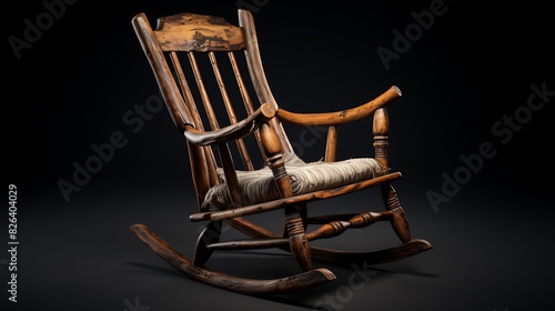 A cozy, rustic wooden rocking chair