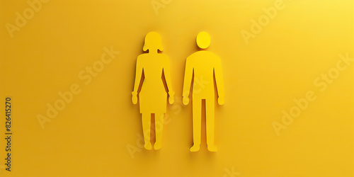 Gender equality yellow. Acceptance of all genders. Yellow background.