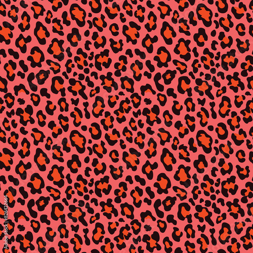  leopard pink print seamless pattern vector background