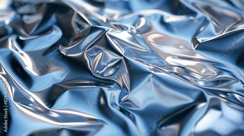 An abstract image of a crumpled piece of metallic foil, with light reflecting off the crinkles. This photograph represents prime distortion, turning the distorted surface into a captivating display