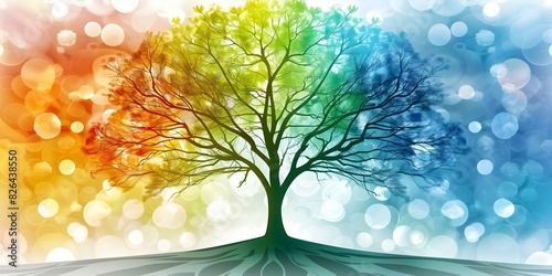 Colorful family tree template with blank cells on a light background. Concept Family Tree, Template, Blank Cells, Colorful, Light Background