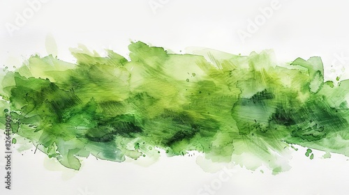 Green watercolor brush strokes.