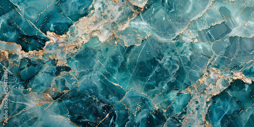 abstract turquoise and gold marble surface, 