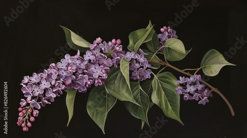Common lilac flowers Syringa vulgaris