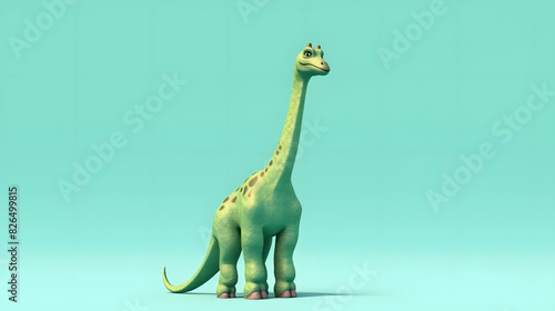 Brachiosaurus 3d cartoon
