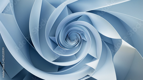 Um fundo abstrato com uma espiral de proporção áurea em tons de azul cambraia
