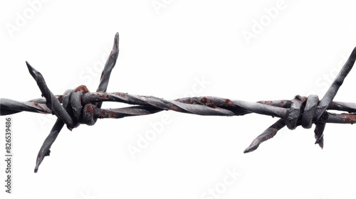 Barb wire isolated on white background