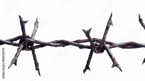 Barb wire isolated on white background