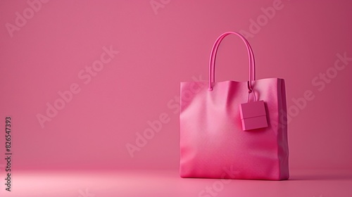 A stylish pink handbag against a pink background, perfect for fashion and accessory themes. Vibrant and modern design.