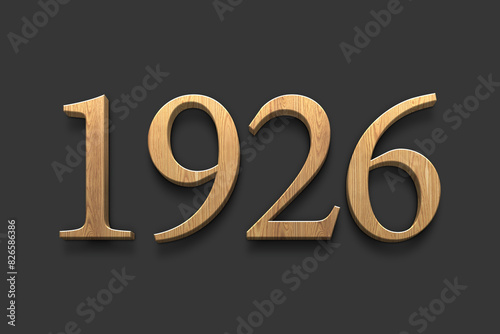3D wooden logo of number 1926 on dark grey background.