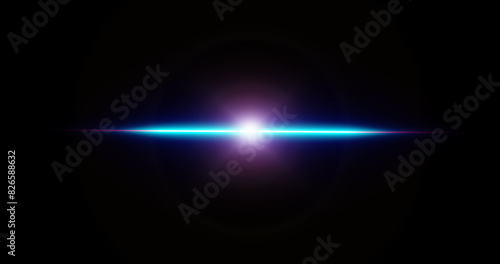 Light flare moving overlay asset in black. Long arm shining lens flare light leak realistic for a montage visual title beat animation. Creative spotlight sparkles abstract flash.