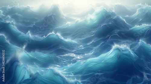 Wave background. Mesmerizing waves undulate softly, offering a captivating and beautiful visual scene.