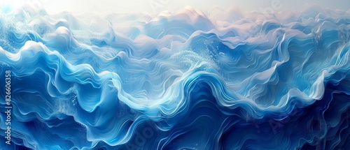 Wave background. Mesmerizing waves undulate softly, offering a captivating and beautiful visual scene.