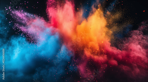 A colorful explosion of paint is shown in the image