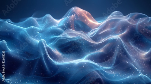 Wave background. Ocean blue waves undulate gently, offering a soft and captivating visual effect.