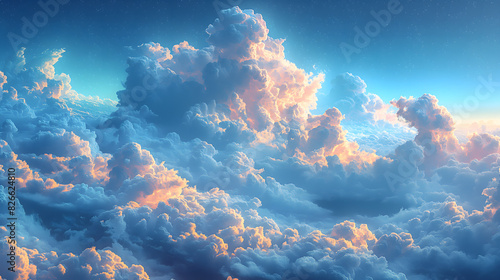 Majestic Cloudscape With Radiant Sunshine From Above