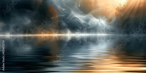 Abstract image symbolizing difficulty in thinking concentration and mental clarity with fog. Concept Mental Fog, Concentration Struggles, Abstract Thoughts