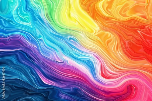 Abstract liquid wave pattern with a vivid gradient of rainbow colors