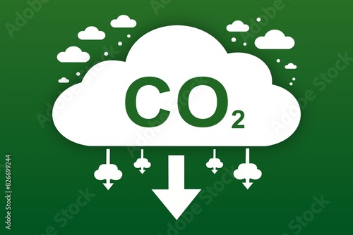 Ilustração da diminuição das emissões de CO2, combater o aquecimento global e o efeito estufa