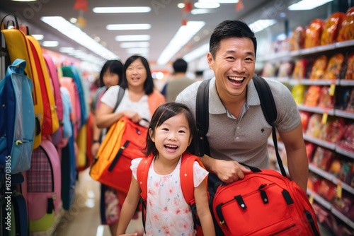 a man and a little girl are walking in a store, A man and a young girl stroll through a retail establishment.