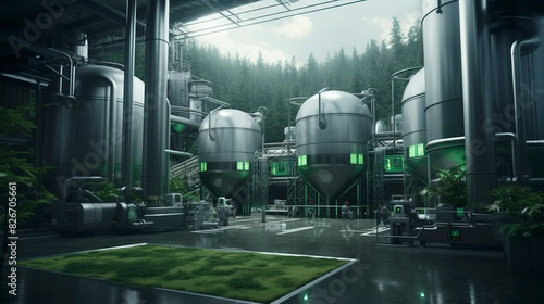 A photo of a bioenergy facility with organic waste bio fuel