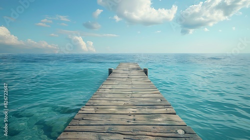 Natural beauty of a pier stretching into the ocean