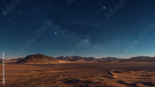 Natural beauty of a desert landscape with a clear night