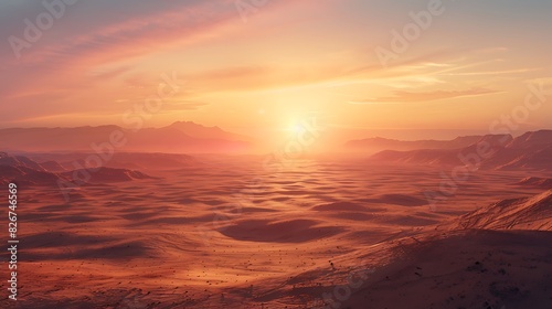 Natural beauty of a desert landscape at dawn