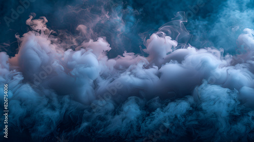 A large amount of smoke is taken with many options available in various graphic Abstract Realistic Soft Smoke , Fog , Vapor On Black Background, Generative AI