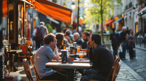 Parisians and Tourists Enjoy Food and Drinks in Paris